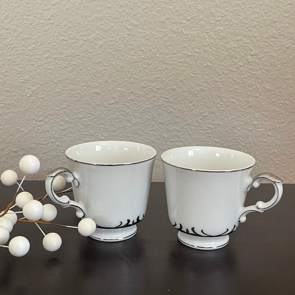 Vintage Set of 2 Style House Fine China EMBASSY Coffee Tea Cups Japan Made
